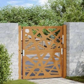 Cancello Da Giardino 105x105 Cm Acciaio Corten Design Leggero /