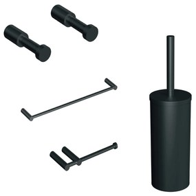 Set 5 Accessori Da Bagno Cosmic "Logic" Nero Opaco