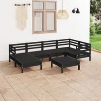 Set Divani da Giardino 7 pz in Legno Massello di Pino Nero cod mxl 36609