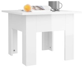 Tavolino da Salotto Bianco Lucido 55x55x42 cm Legno Multistrato