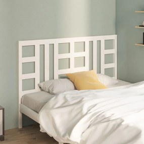 Testiera Per Letto Bianca 156x4x100 Cm Legno Massello Di Pino /