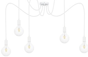 Lampadario a sospensione con filo MIROS 5xE27/60W/230V ragno bianco