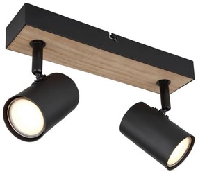 Globo 57911-2BW - Faretto ROBBY 2xGU10/35W/230V nero/marrone