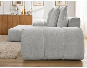 Divano angolare grigio chiaro allungabile e con contenitore (penisola a sinistra/chaise lounge) con rivestimento in ciniglia Everest – Bobochic Paris