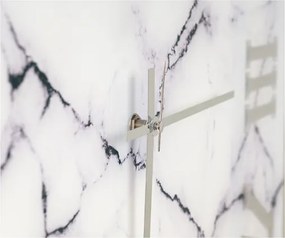 Orologio quadrato 65x65 cm in vetro temperato effetto marmo Bianco e Nero - OMIZ