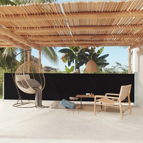 Tenda Laterale Retrattile Per Patio 117x600 Cm Nera /