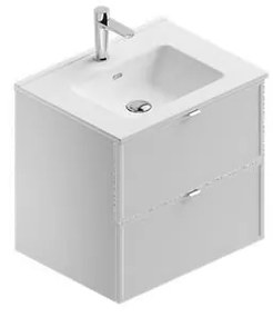Mobile sottolavabo e lavabo Quadra per vasca centrale bianco in mdf L 61 x H 57 x P 47 cm 2 cassetti