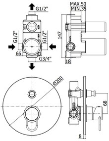 Paffoni Joker Jk015 Miscelatore doccia Incasso Con Deviatore E Piastra Tonda Cromo