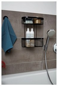 Cestino da parete nero a 2 livelli Classic Plus - Wenko