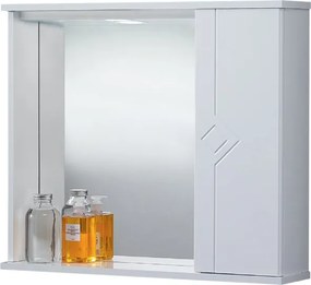 Specchiera da bagno NETTUNO 70 bianco lucido ad 1 anta con luce LED