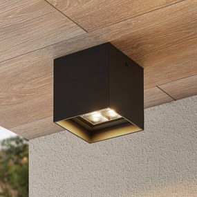 Plafoniera LED Lindby Eveta, 10 cm, antracite, alluminio, IP65 Eveta, Nero, Alluminio, Moderno, Plafoniere LED