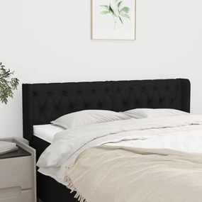 Testiera Ad Orecchio Nera 147x16x78/88 Cm İn Tessuto /