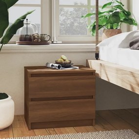 Comodino Rovere Marrone 50x39x43,5 Cm İn Legno Multistrato /