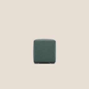 Cube pouf in tessuto morbido smacchiabile T05 verde