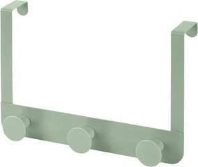 Gancio bagno triplo in acciaio e plastica verde tondo Fiore