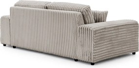 Divano grigio chiaro con rivestimento in velluto a coste 213 cm Justin – Ropez