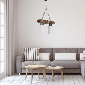 Lampadario a catena JASMIN 2xE27/40W/230V marrone/bianco