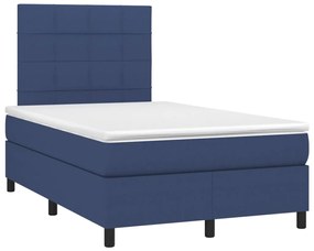 Letto a molle con materasso e led blu 120x200cm in tessuto