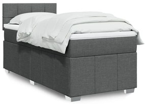 Giroletto A Molle Con Materasso Grigio Scuro 90x190 Cm Tessuto /
