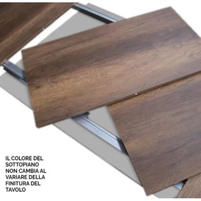 Tavolo allungabile 80x120/204 cm Karamay Bianco Frassino telaio Antracite