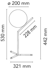 Flos IC Lights Table 1 High Lampada da tavolo 20 cm a luce diffusa Rosso Burgundy