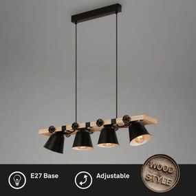 Brilo - Lampadario a sospensione con filo TALLE 4xE27/40W/230V