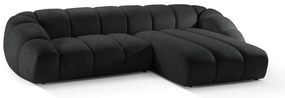Divano angolare nero (con penisola a destra) Diana – Micadoni