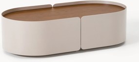 Tavolino da salotto ovale in legno con cassetti Loran