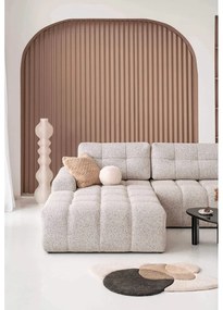 Divano angolare componibile beige allungabile/con contenitore (con penisola a sinistra) Lulu – Miuform