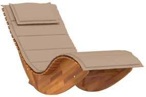 Lettino da sole set di 2 tortora legno massello di acacia