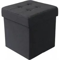 POUF CONTENITORE QUADRATO IN STOFFA NERO