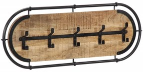 Appendiabiti Da Parete Con 5 Ganci İn Legno Massello Di Mango /