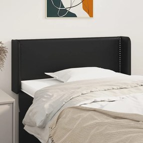 Testiera Ad Orecchio Nera 83x16x78/88 Cm İn Similpelle /