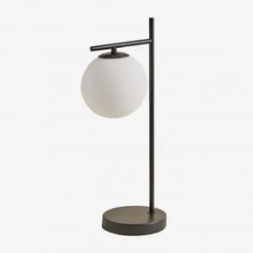 Lampada da Tavolo in Metallo e Vetro Design Alligier Nero - Sklum