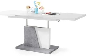 Tavolino pieghevole da caffè/pranzo con piano sollevabile NINO bianco/grigio calcestruzzo