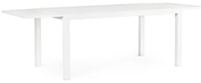 Tavolo In Alluminio Bianco Allungabile Da Esterno 90x160-240 Cm Hilde Bizzotto