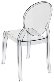 MELODIE - sedia moderna in policarbonato trasparente set da 6