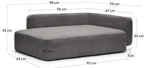 Kave Home - Cuccia per animali Bowie grigio scuro 73 x 98 cm