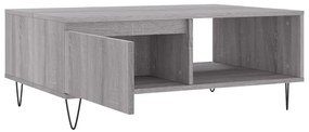 Tavolino da Salotto Grigio Sonoma 90x60x35 cm Legno Multistrato