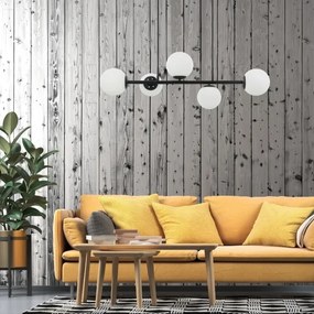 Lampadario a sospensione con cavo MADDIE 5xE14/5W/230V, nero