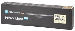 Aigostar - Illuminazione per specchio da bagno a LED 8W/230V 4000K 40 cm IP44 nero