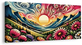 Quadro su tela – Montagne multicolori all’alba