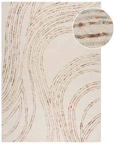 Tappeto arancione/color crema in lana 80x150 cm Abstract Swirl – Flair Rugs