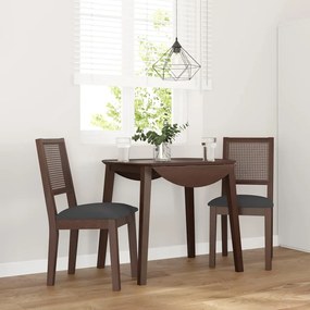 Sedie Da Pranzo Con Cuscini 2pz Marrone Legno Massello Di Hevea /