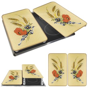 Set di 2 coperchi per stufe in vetro temperato 52x30 cm Corn-Flowers - Maximex