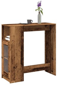 Tavolo Bar Con Rastrelliera Antico 101x40x103,5 Cm Multistrato /