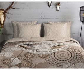 Biancheria da letto marrone in flanella per letto singolo 140x200 cm Ringhda – HIP