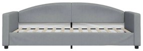 Divano letto con materasso grigio chiaro 90x200 cm in tessuto