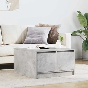 Tavolino Da Salotto Con Cassetti Grigio Cemento 70,5x70x40 Cm /