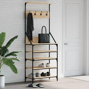 Appendiabiti Con Porta Scarpe Rovere Sonoma 70x34x184 Cm /